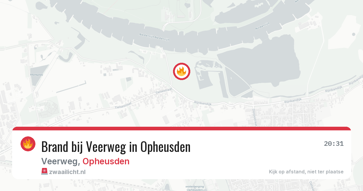 Brand bij Veerweg in Opheusden — 8 aug 2026