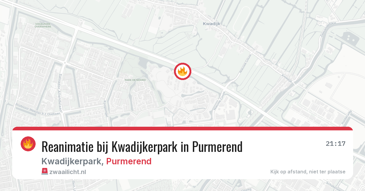 Reanimatie bij Kwadijkerpark in Purmerend — 27 jul 2026