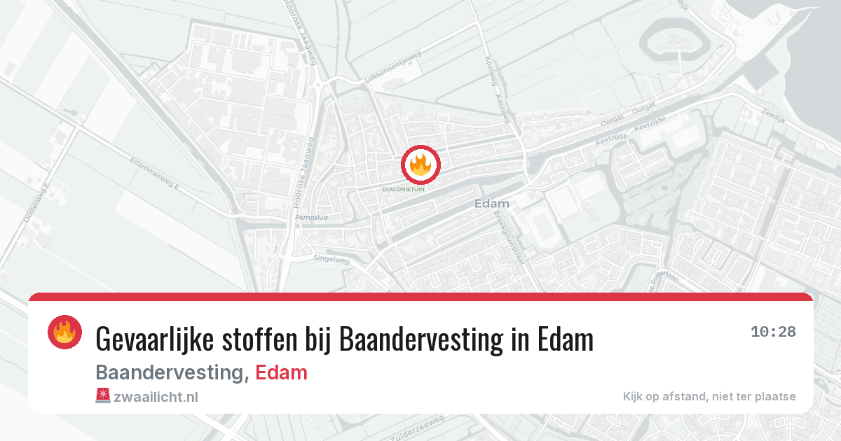Gevaarlijke stoffen bij Baandervesting in Edam — 1 jul 2026