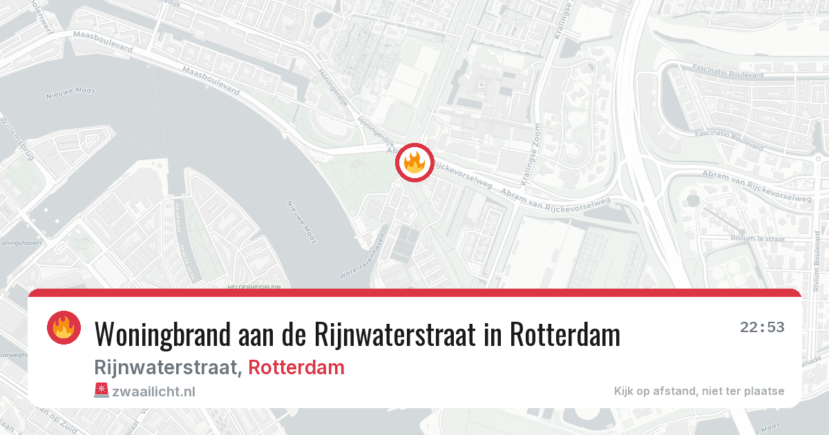 Woningbrand aan de Rijnwaterstraat in Rotterdam — 6 aug 2026
