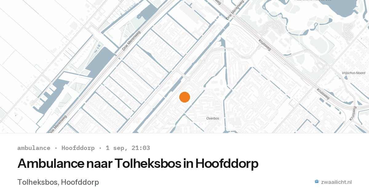 Ambulance naar Tolheksbos in Hoofddorp — 1 sep 2026