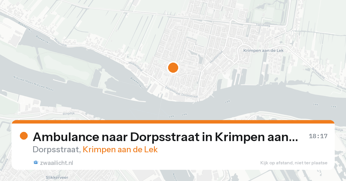 Ambulance naar Dorpsstraat in Krimpen aan de Lek — 18 aug 2026