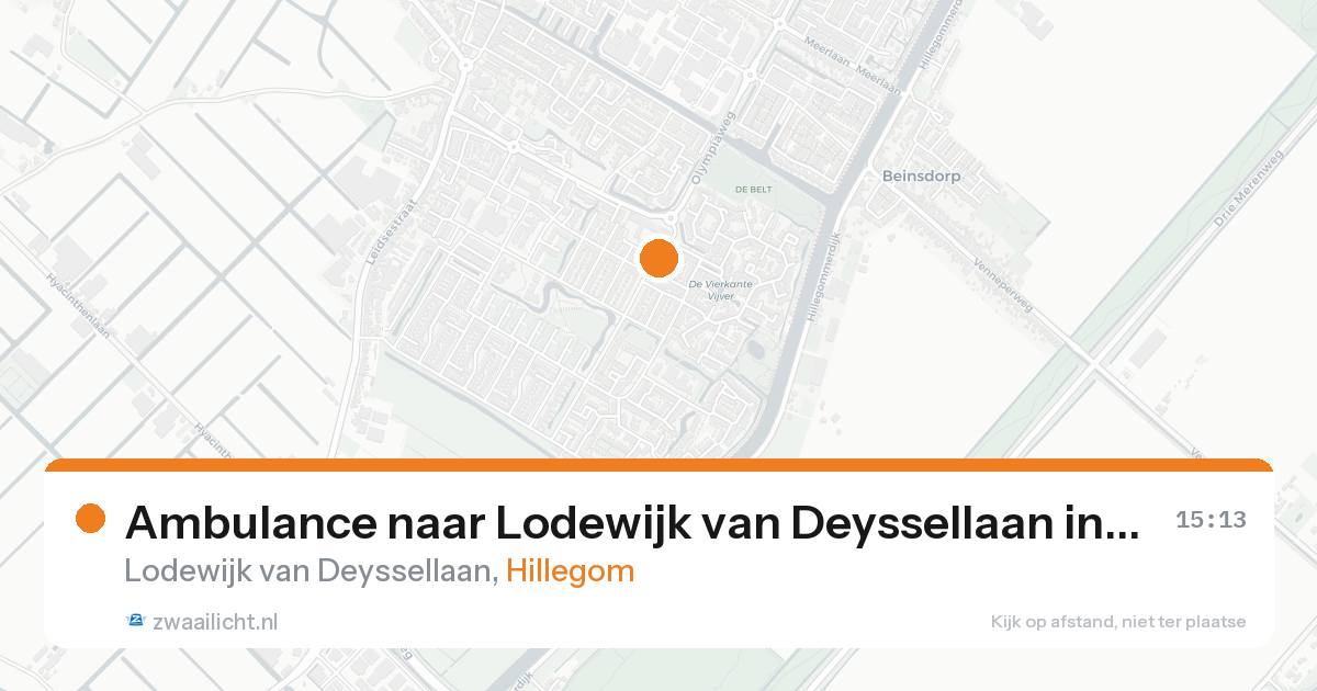 Ambulance naar Lodewijk van Deyssellaan in Hillegom — 20 aug 2026