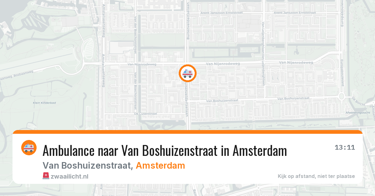 Ambulance naar Van Boshuizenstraat in Amsterdam — 1 aug 2026