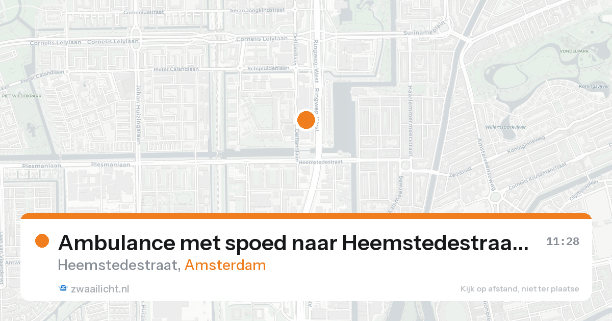 Ambulance met spoed naar Heemstedestraat in Amsterdam — 24 aug 2026