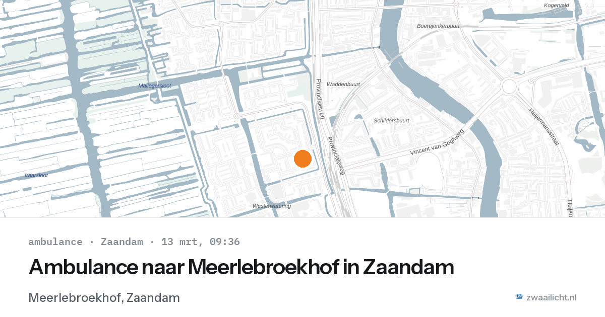 Ambulance naar Meerlebroekhof in Zaandam — 13 mrt 2026