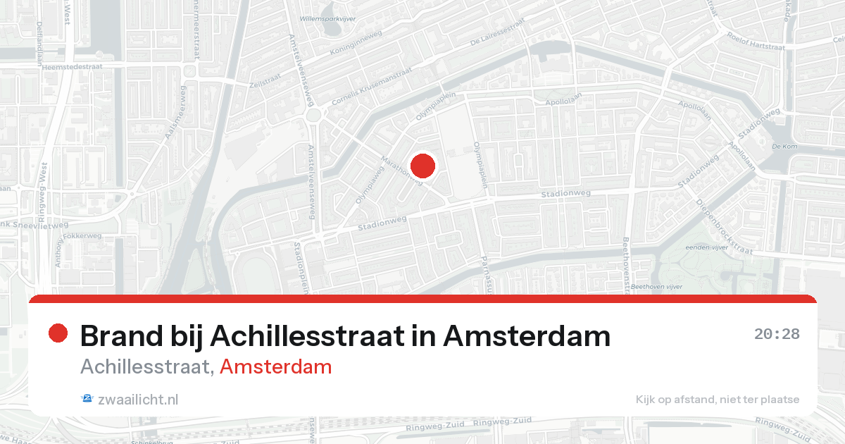 Brand bij Achillesstraat in Amsterdam — 20 aug 2026