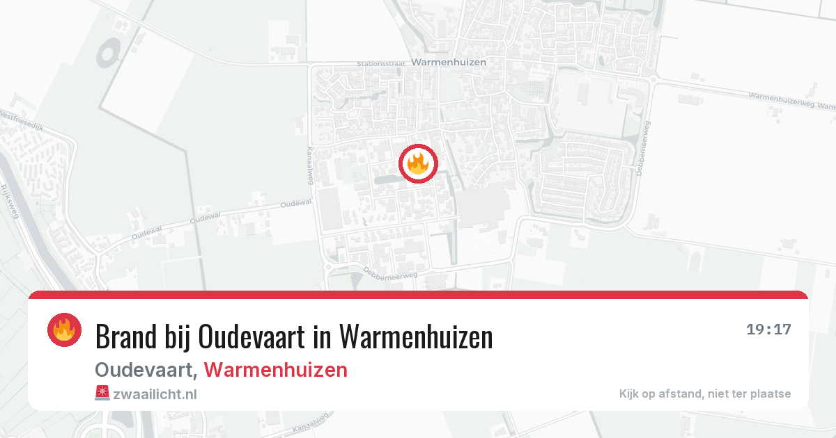 Brand bij Oudevaart in Warmenhuizen — 12 mei 2026