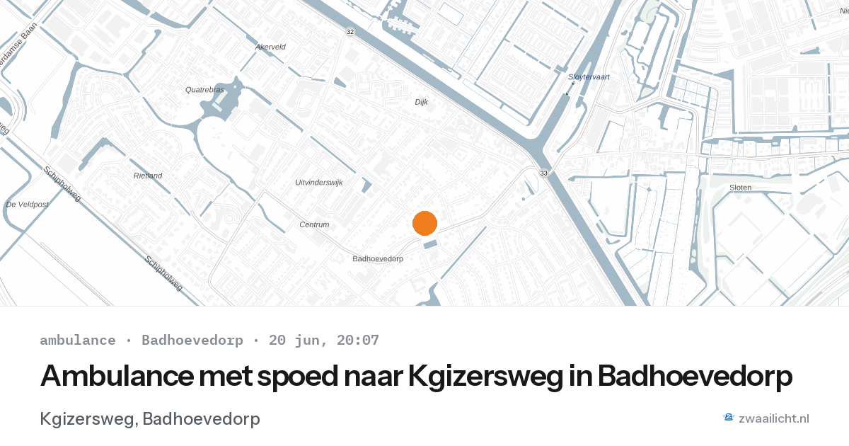Ambulance met spoed naar Kgizersweg in Badhoevedorp — 20 jun 2026