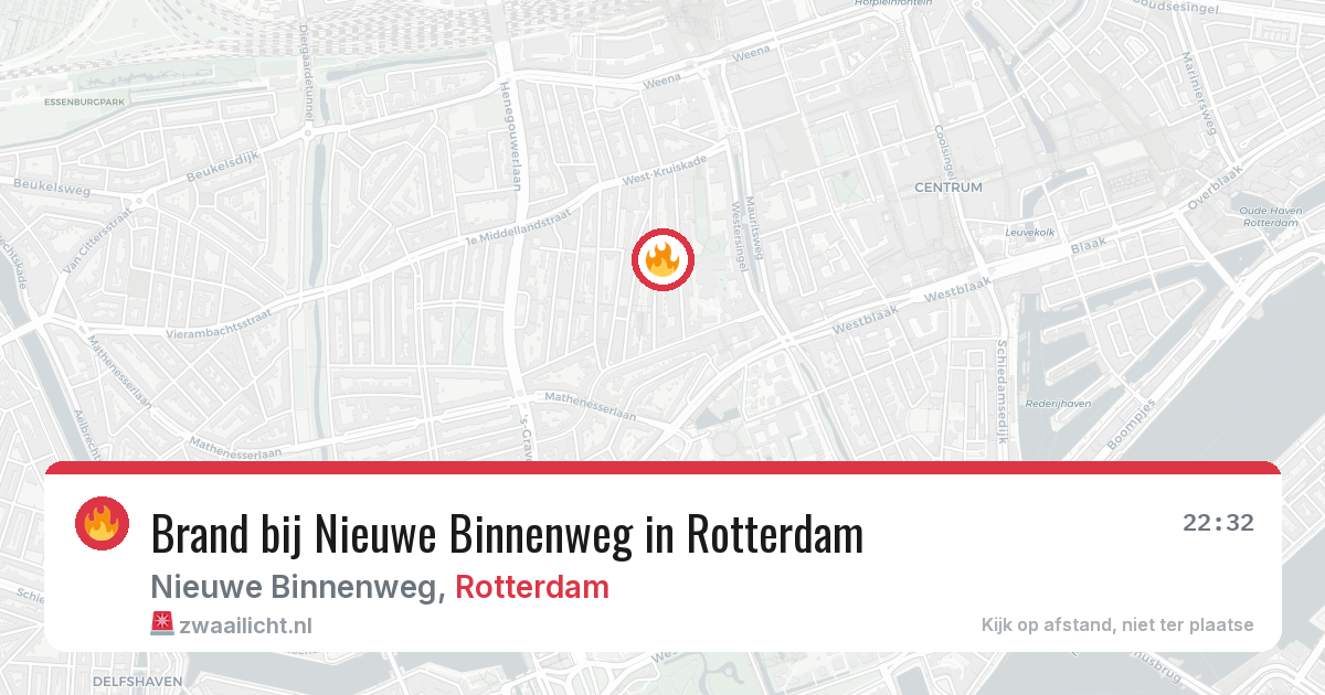 Brand bij Nieuwe Binnenweg in Rotterdam — 16 jul 2026