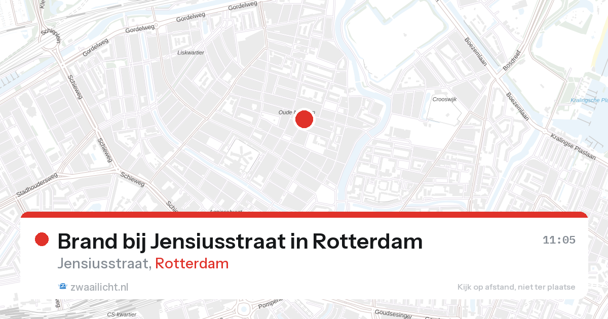 Brand bij Jensiusstraat in Rotterdam — 27 aug 2026