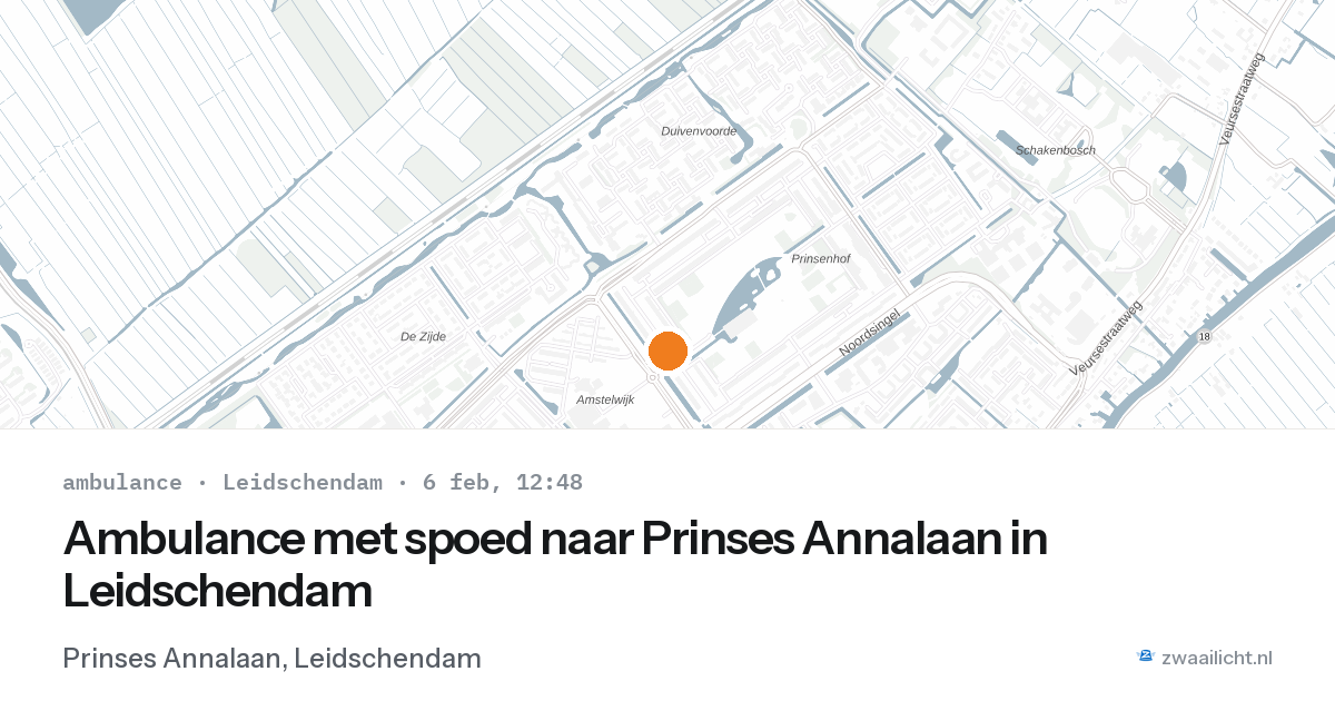 Ambulance met spoed naar Prinses Annalaan in Leidschendam — 6 feb 2026