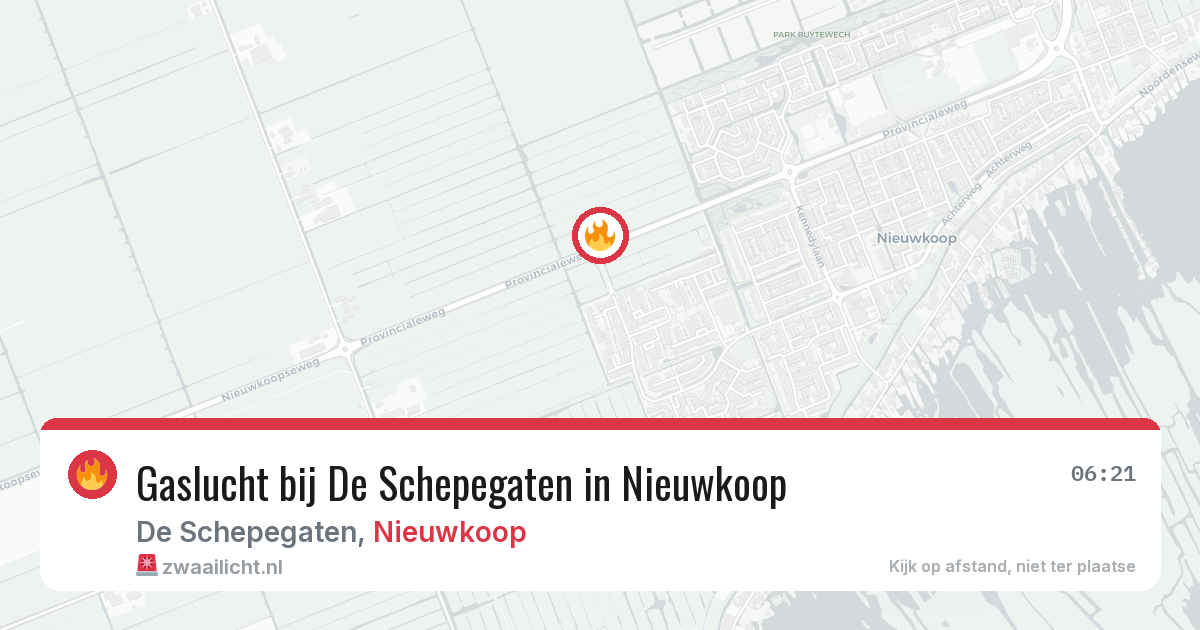 Gaslucht bij De Schepegaten in Nieuwkoop — 24 apr 2026