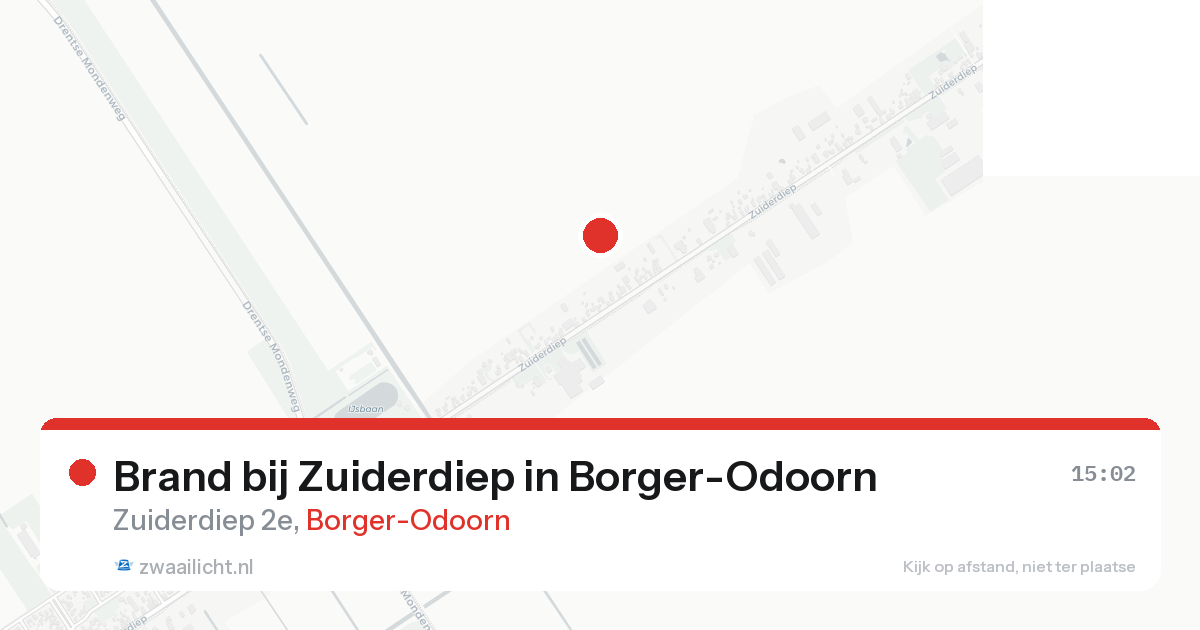 Brand bij Zuiderdiep in Borger-Odoorn — 19 aug 2026
