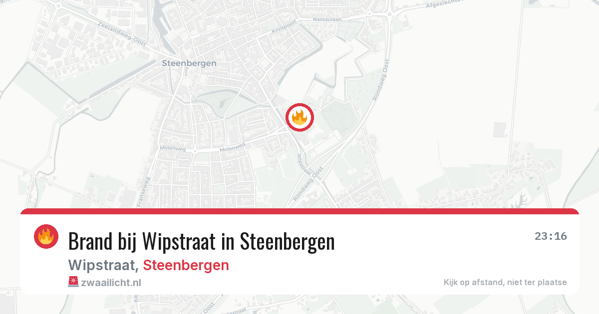 Brand bij Wipstraat in Steenbergen — 8 aug 2026