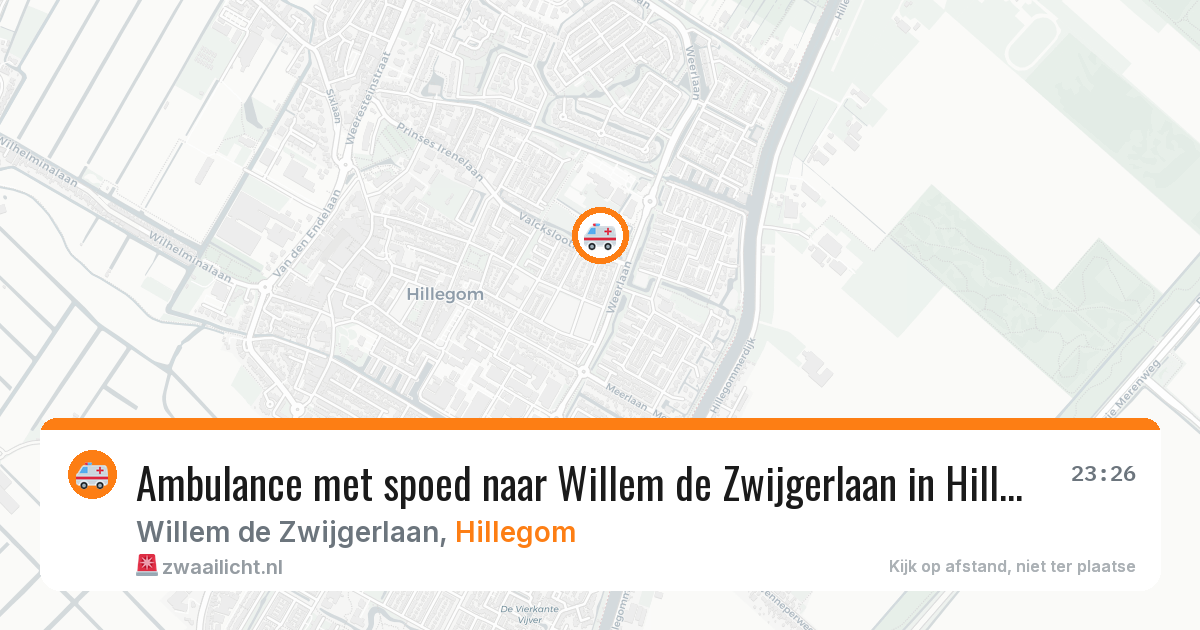Ambulance met spoed naar Willem de Zwijgerlaan in Hillegom — 26 jul 2026