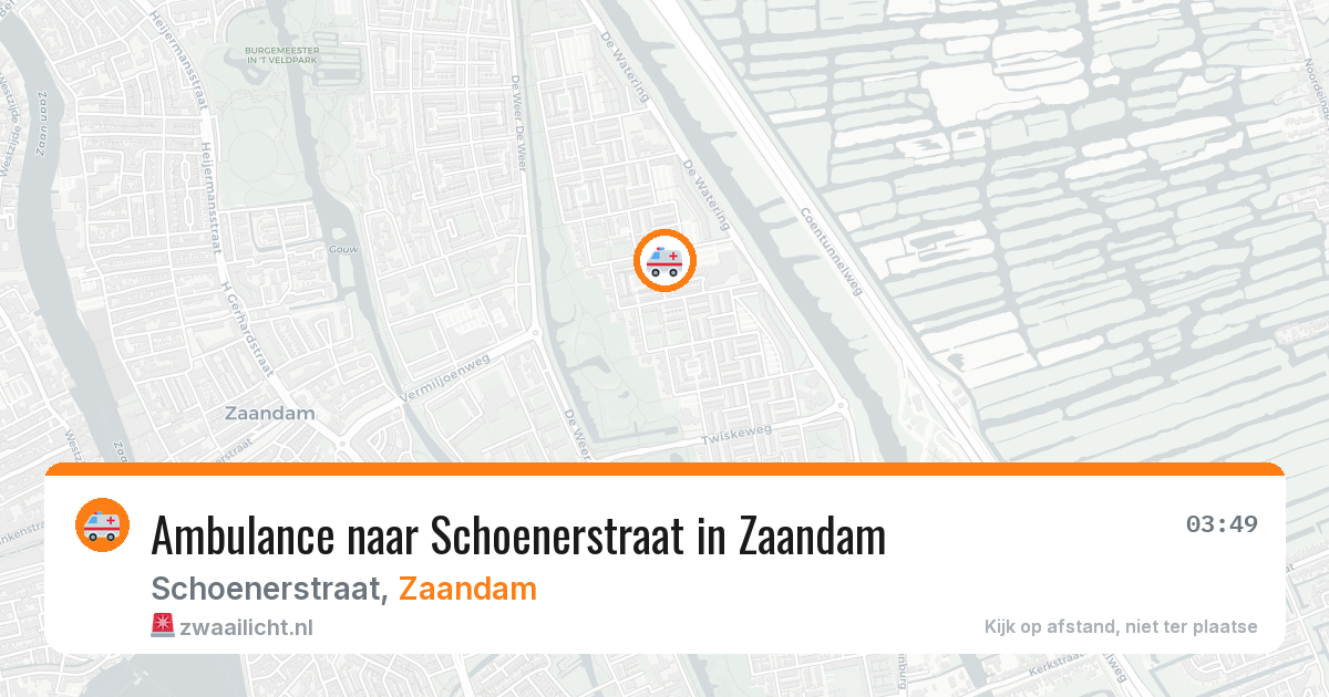 Ambulance naar Schoenerstraat in Zaandam — 23 jun 2026