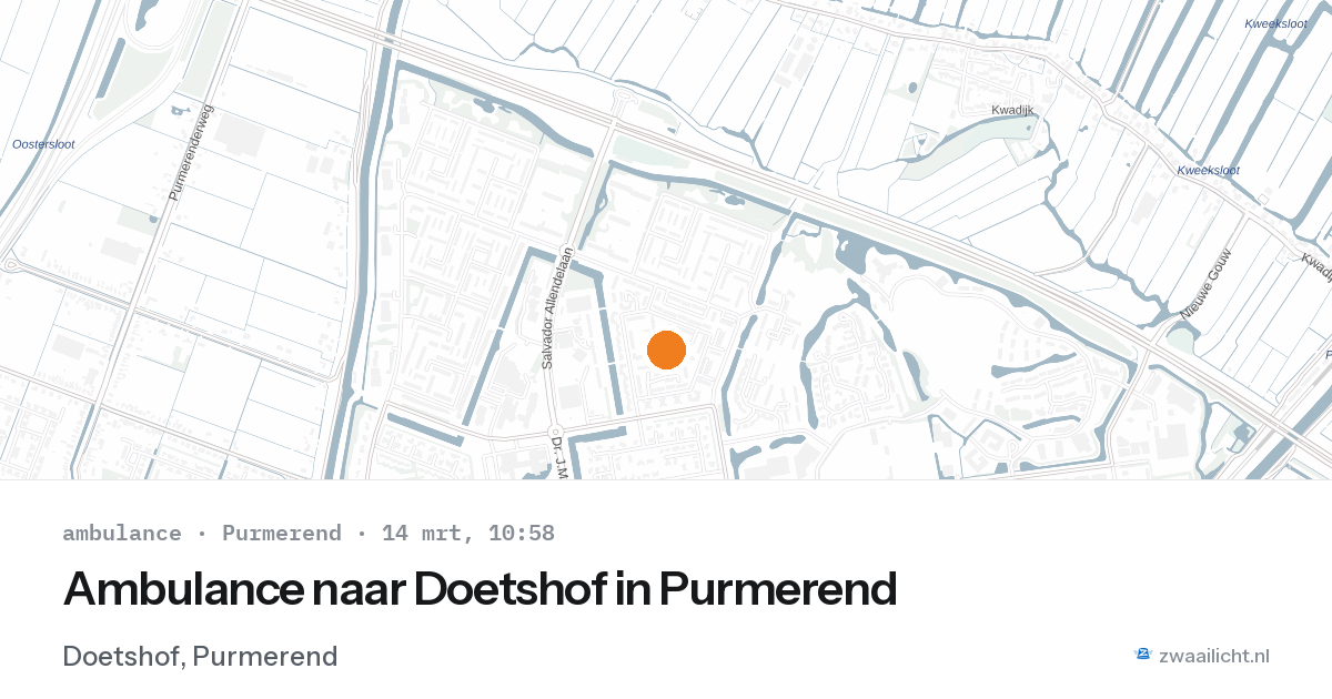 Ambulance naar Doetshof in Purmerend — 14 mrt 2026