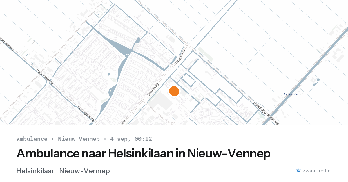 Ambulance naar Helsinkilaan in Nieuw-Vennep — 3 sep 2026