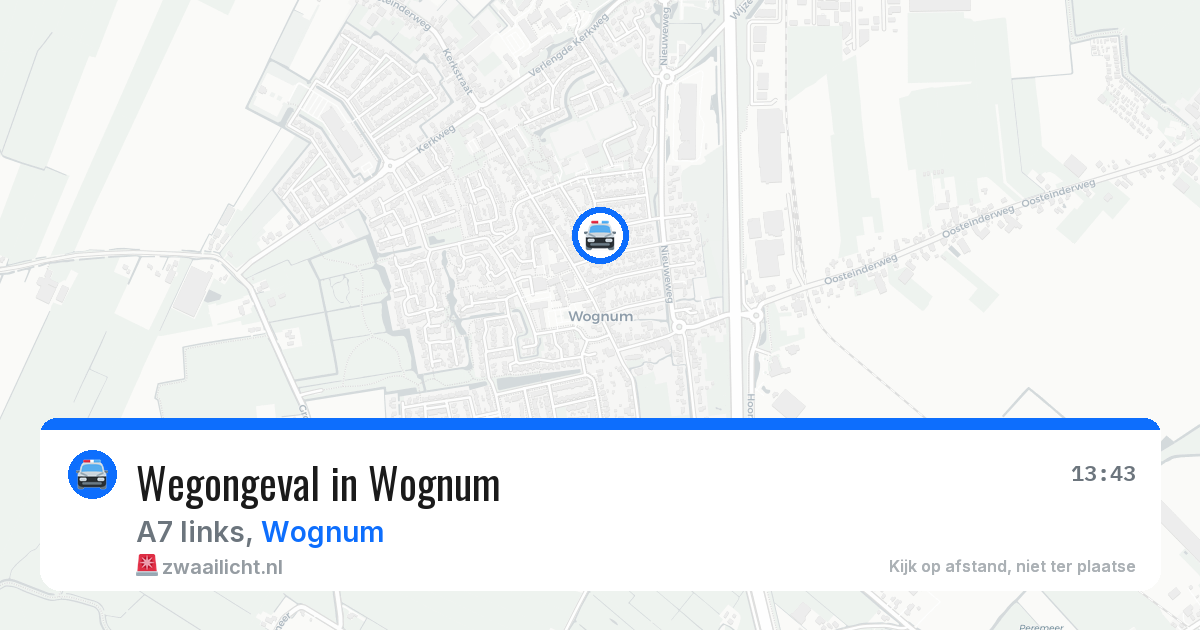 Wegongeval in Wognum — 11 jul 2026