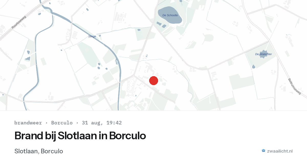 Brand bij Slotlaan in Borculo — 31 aug 2026