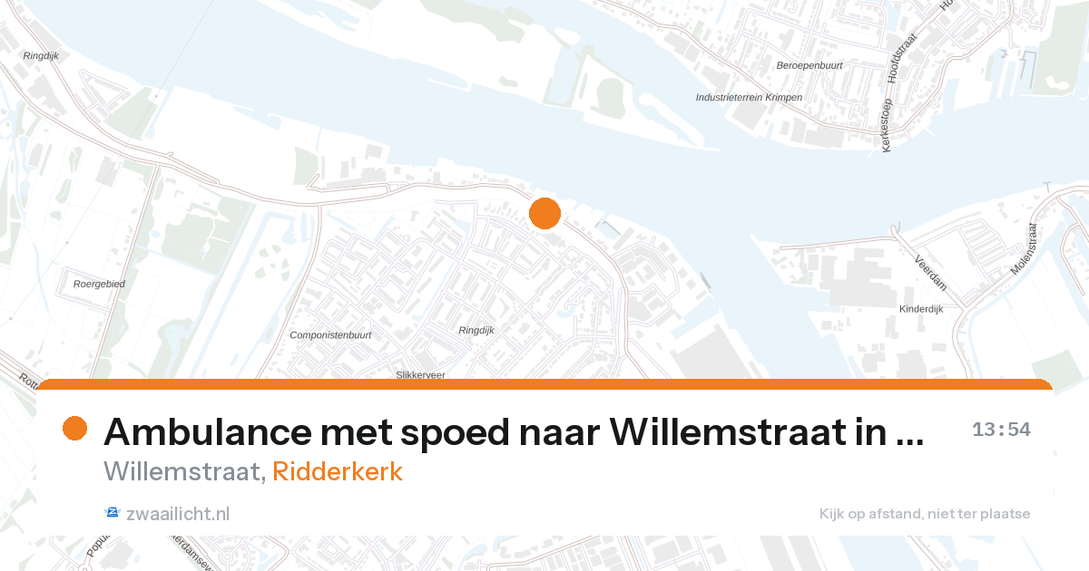 Ambulance met spoed naar Willemstraat in Ridderkerk — 22 jul 2026