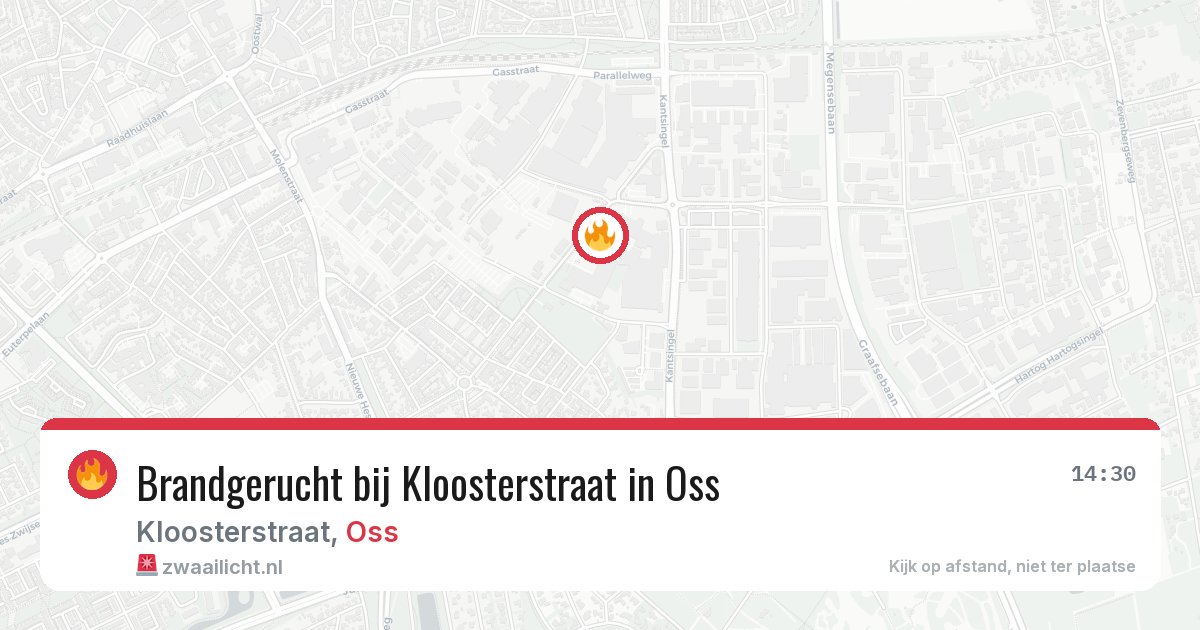Brandgerucht bij Kloosterstraat in Oss — 2 jul 2026