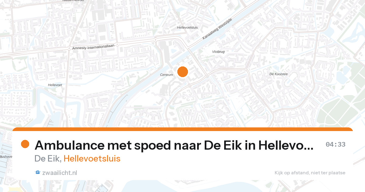 Ambulance met spoed naar De Eik in Hellevoetsluis — 27 aug 2026