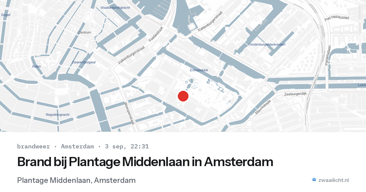 Brand bij Plantage Middenlaan in Amsterdam — 3 sep 2026