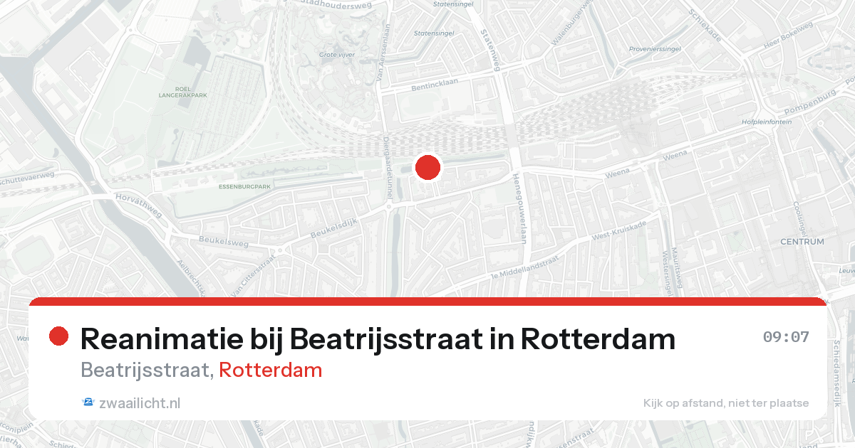 Reanimatie bij Beatrijsstraat in Rotterdam — 15 aug 2026