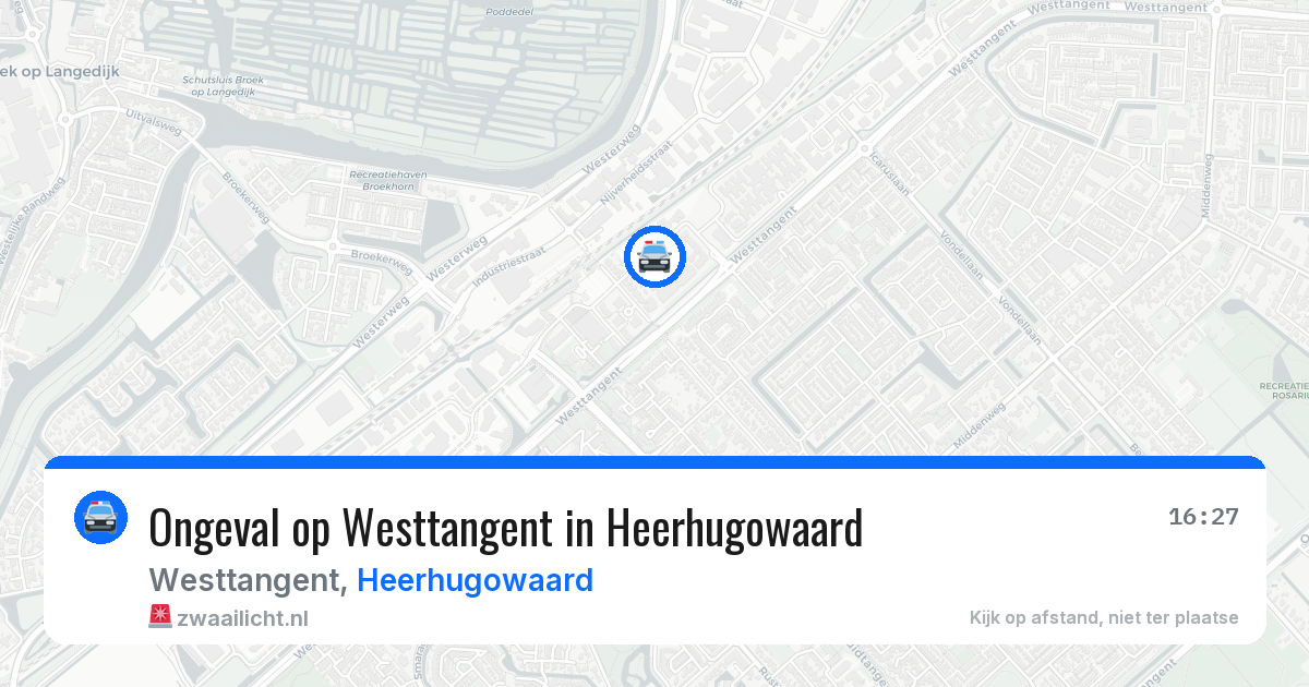 Ongeval op Westtangent in Heerhugowaard — 10 aug 2026