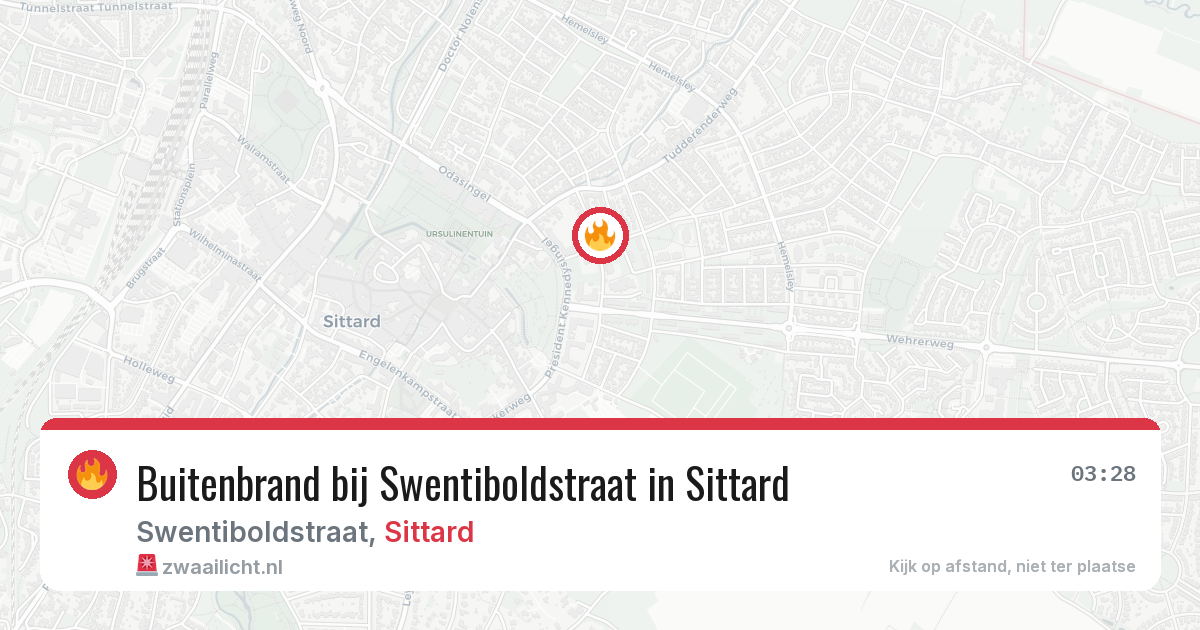 Buitenbrand bij Swentiboldstraat in Sittard — 29 jun 2026