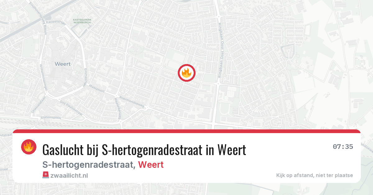 Gaslucht bij S-hertogenradestraat in Weert — 26 jun 2026