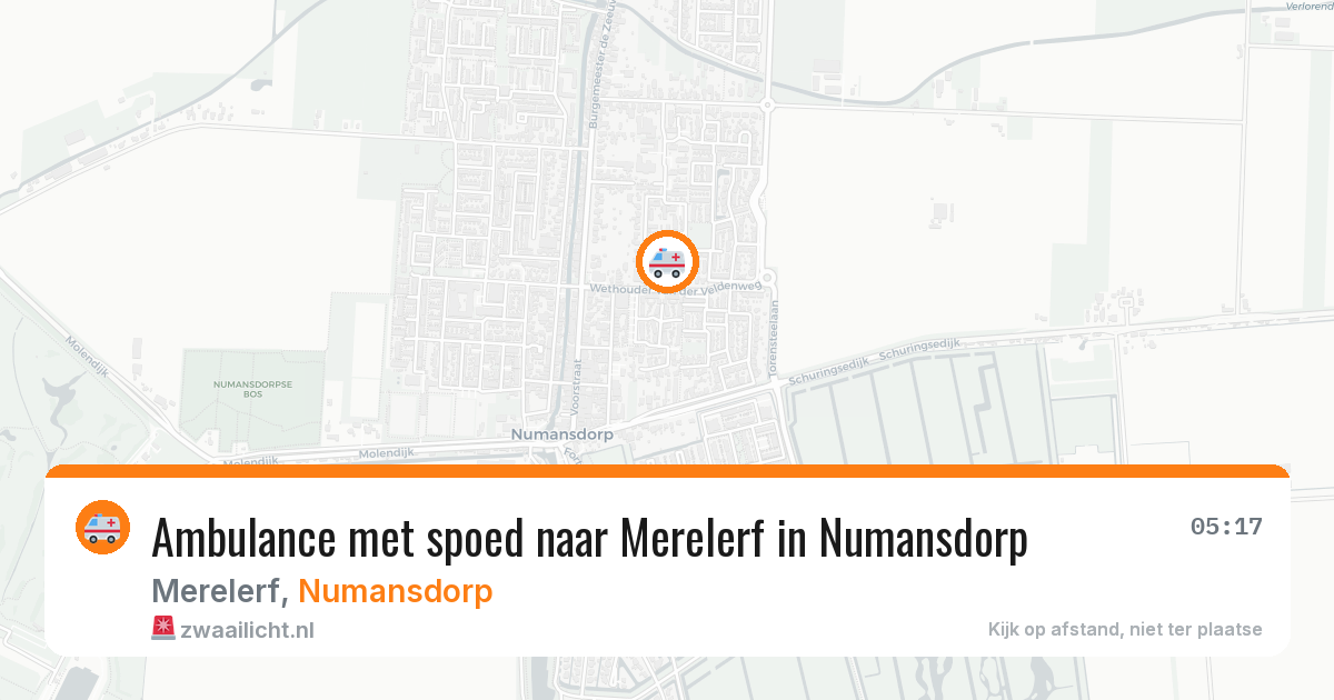 Ambulance met spoed naar Merelerf in Numansdorp — 30 mrt 2026