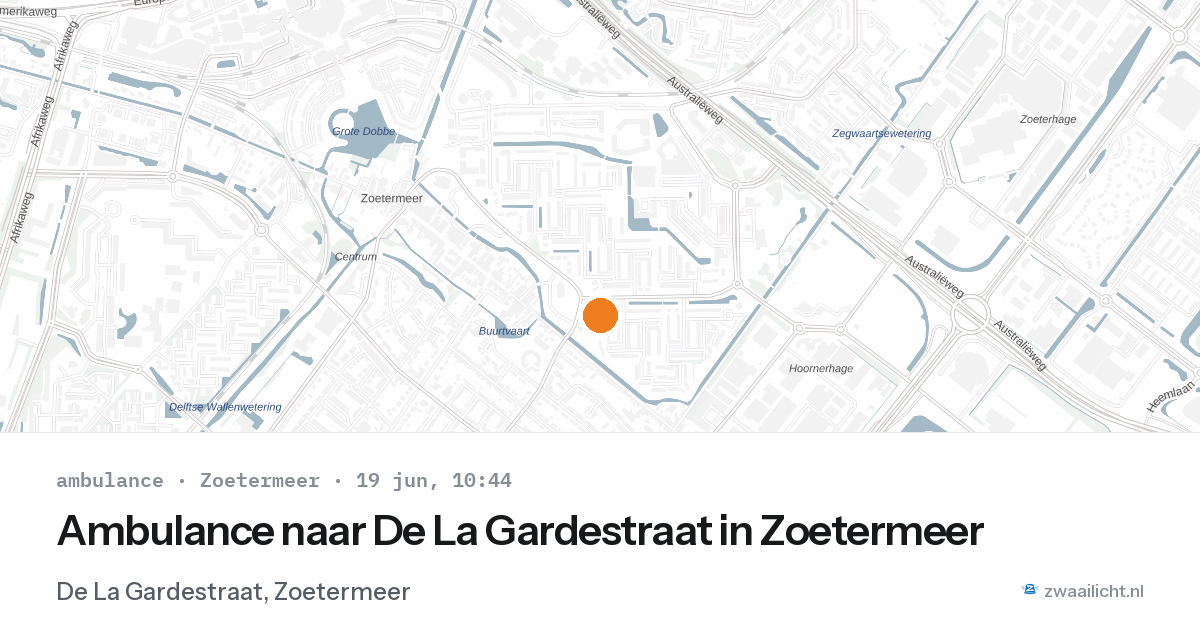 Ambulance naar De La Gardestraat in Zoetermeer — 19 jun 2026