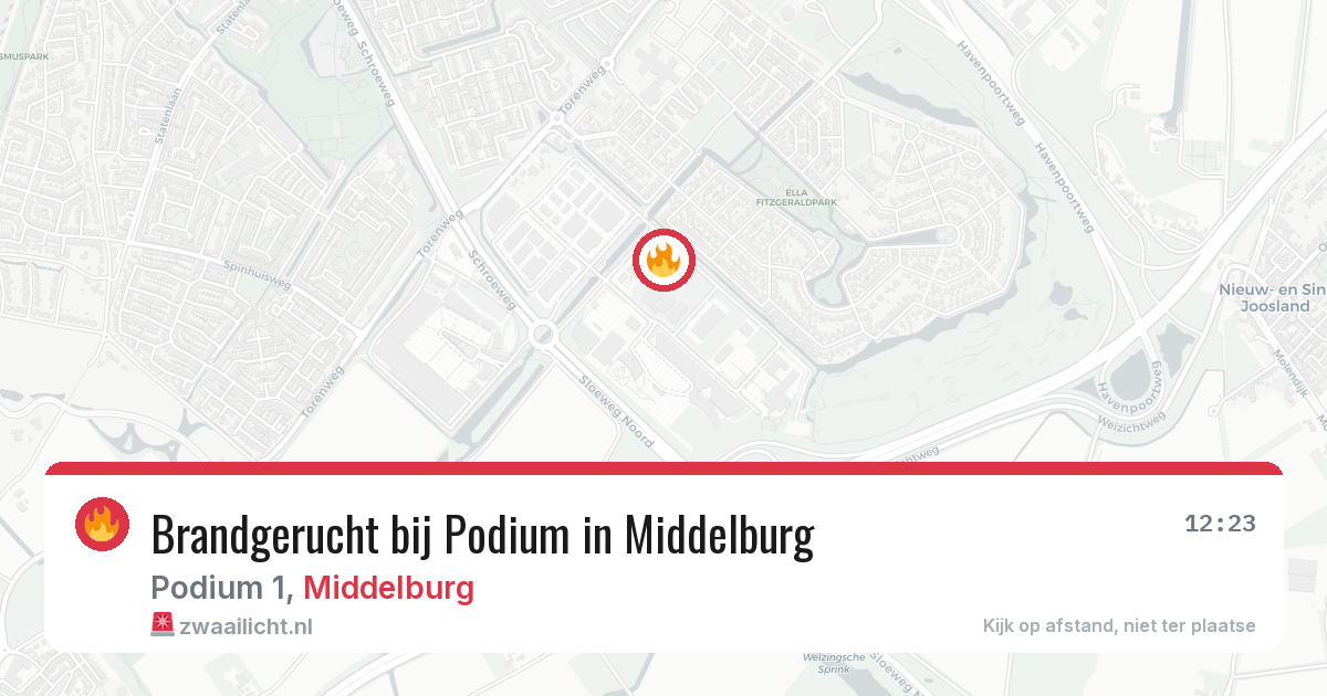Brandgerucht bij Podium in Middelburg — 7 apr 2026