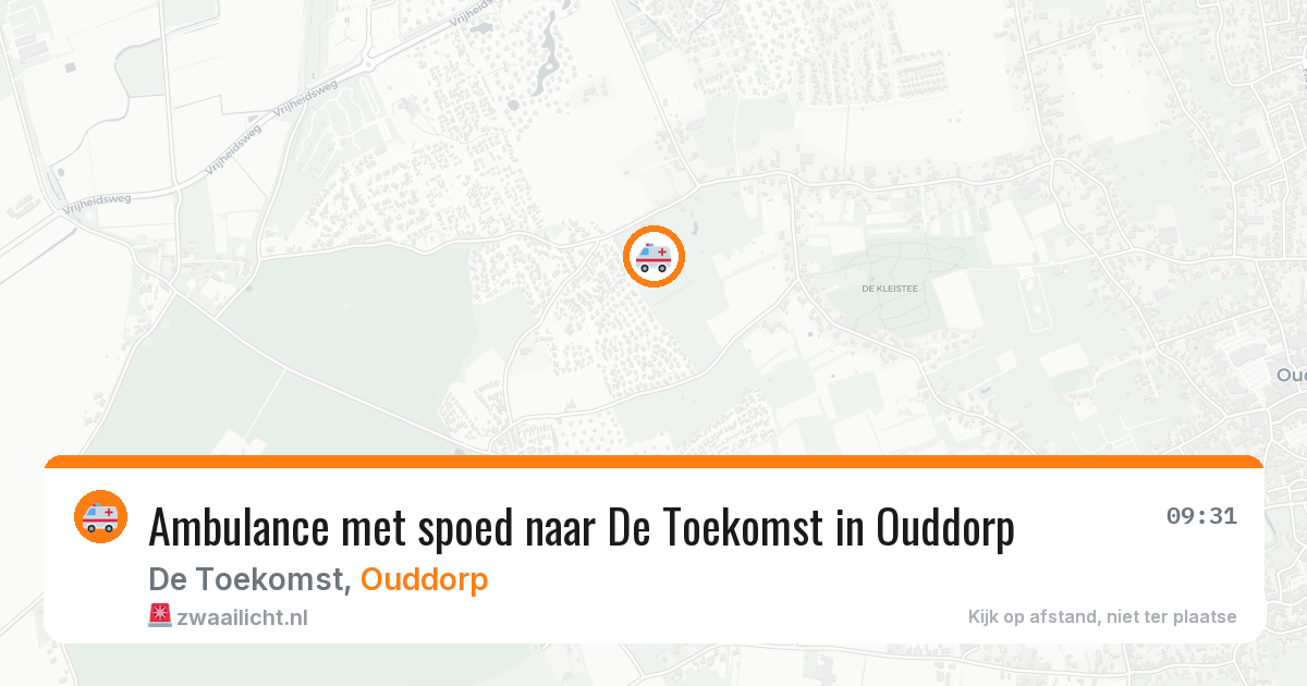 Ambulance met spoed naar De Toekomst in Ouddorp — 6 jun 2026