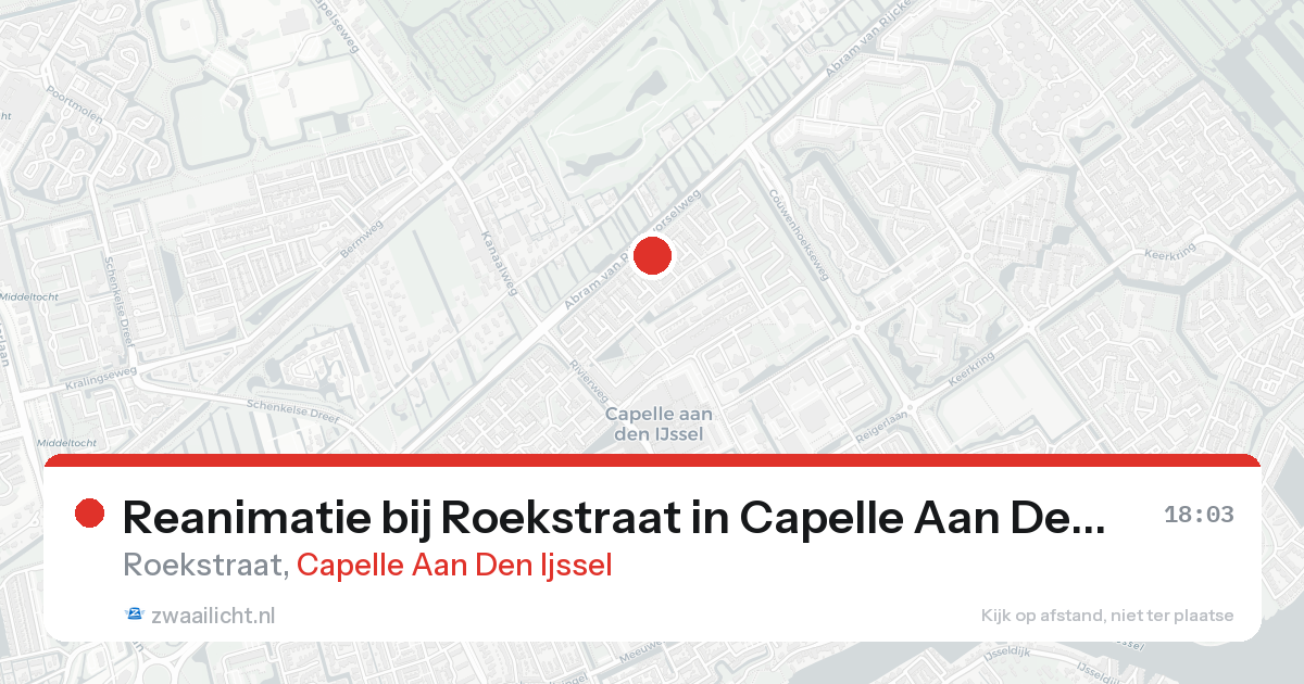Reanimatie bij Roekstraat in Capelle Aan Den Ijssel — 18 aug 2026