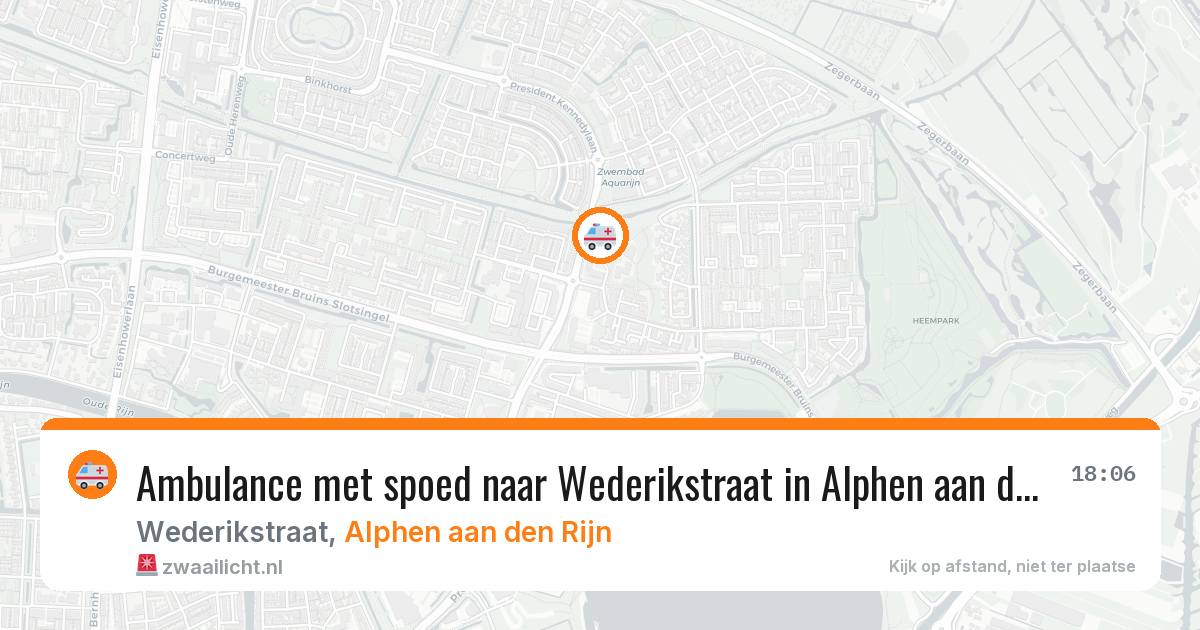 Ambulance met spoed naar Wederikstraat in Alphen aan den Rijn — 12 jul 2026
