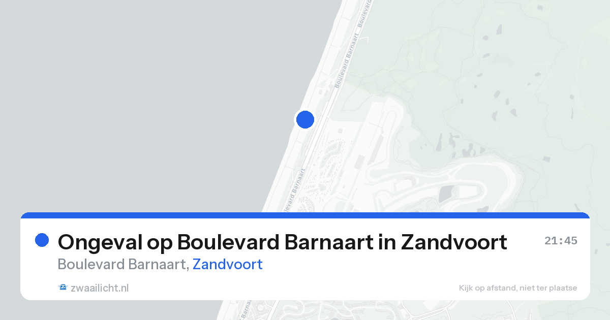 Ongeval op Boulevard Barnaart in Zandvoort — 23 aug 2026