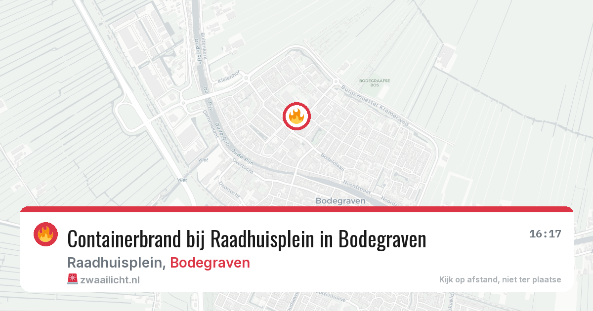 Containerbrand bij Raadhuisplein in Bodegraven — 29 jun 2026