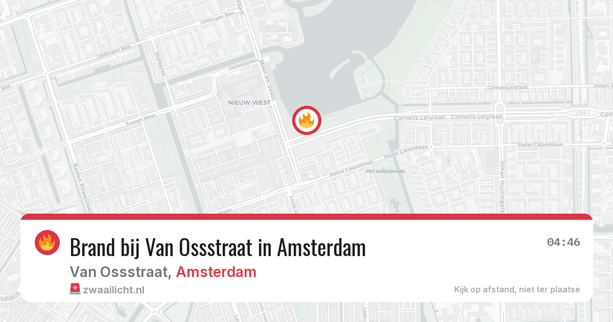Brand bij Van Ossstraat in Amsterdam — 22 jul 2026