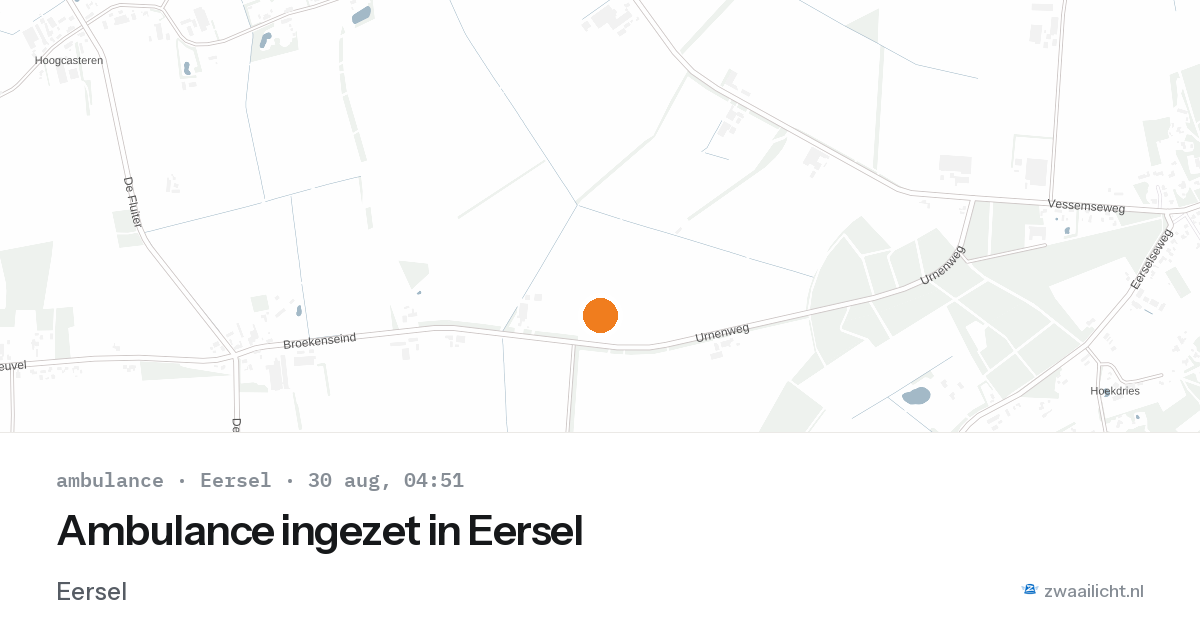 Ambulance ingezet in Eersel — 30 aug 2026
