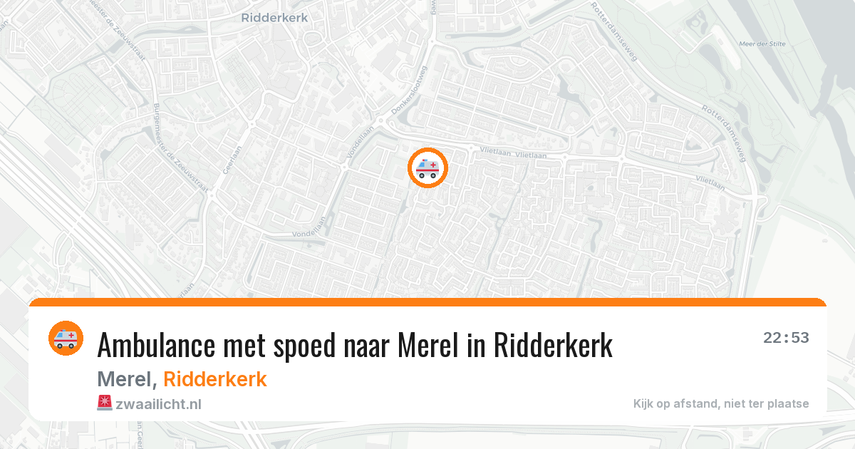 Ambulance met spoed naar Merel in Ridderkerk — 9 aug 2026