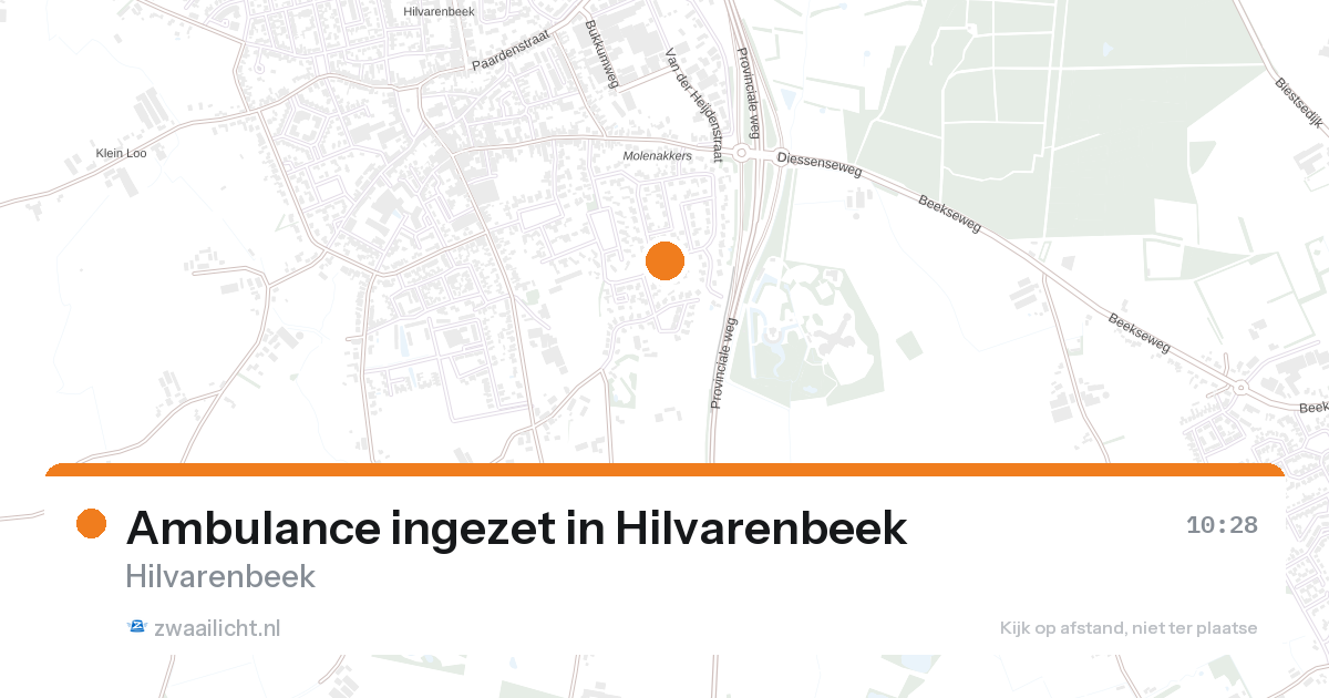 Ambulance ingezet in Hilvarenbeek — 28 aug 2026 | 🚨 Zwaailicht.nl