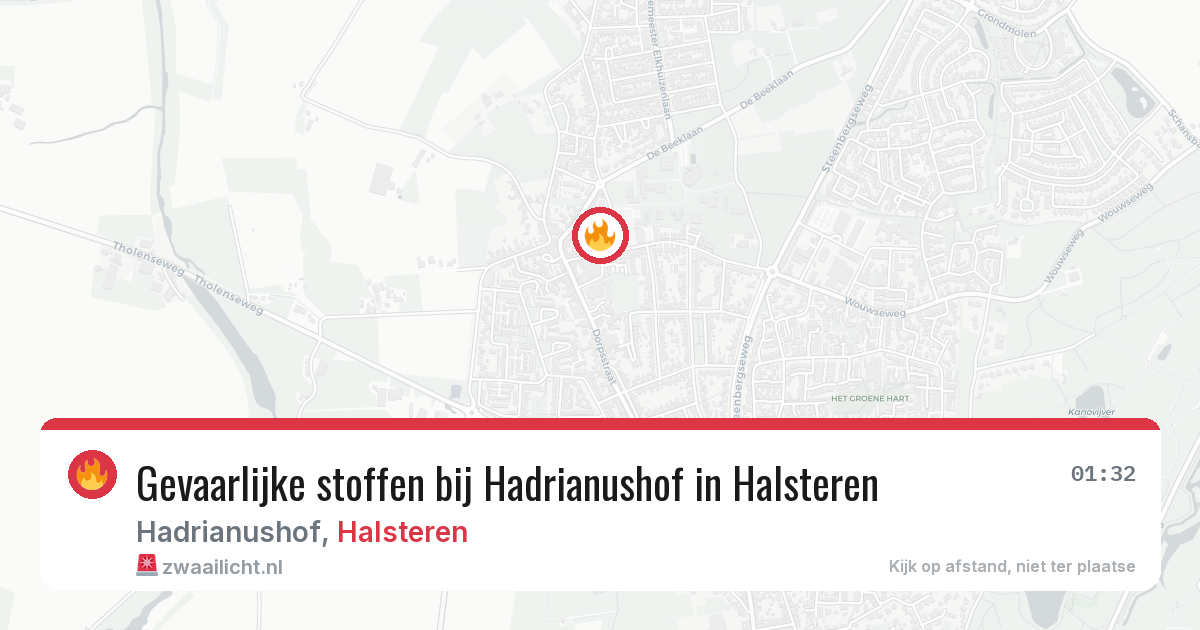 Gevaarlijke stoffen bij Hadrianushof in Halsteren — 4 jul 2026