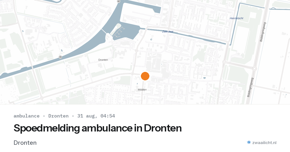 Spoedmelding ambulance in Dronten — 31 aug 2026