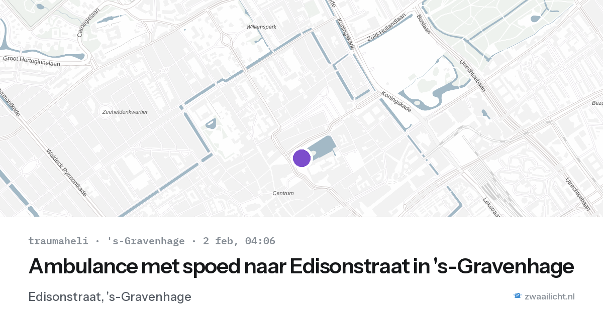 Ambulance met spoed naar Edisonstraat in 's-Gravenhage — 2 feb 2026