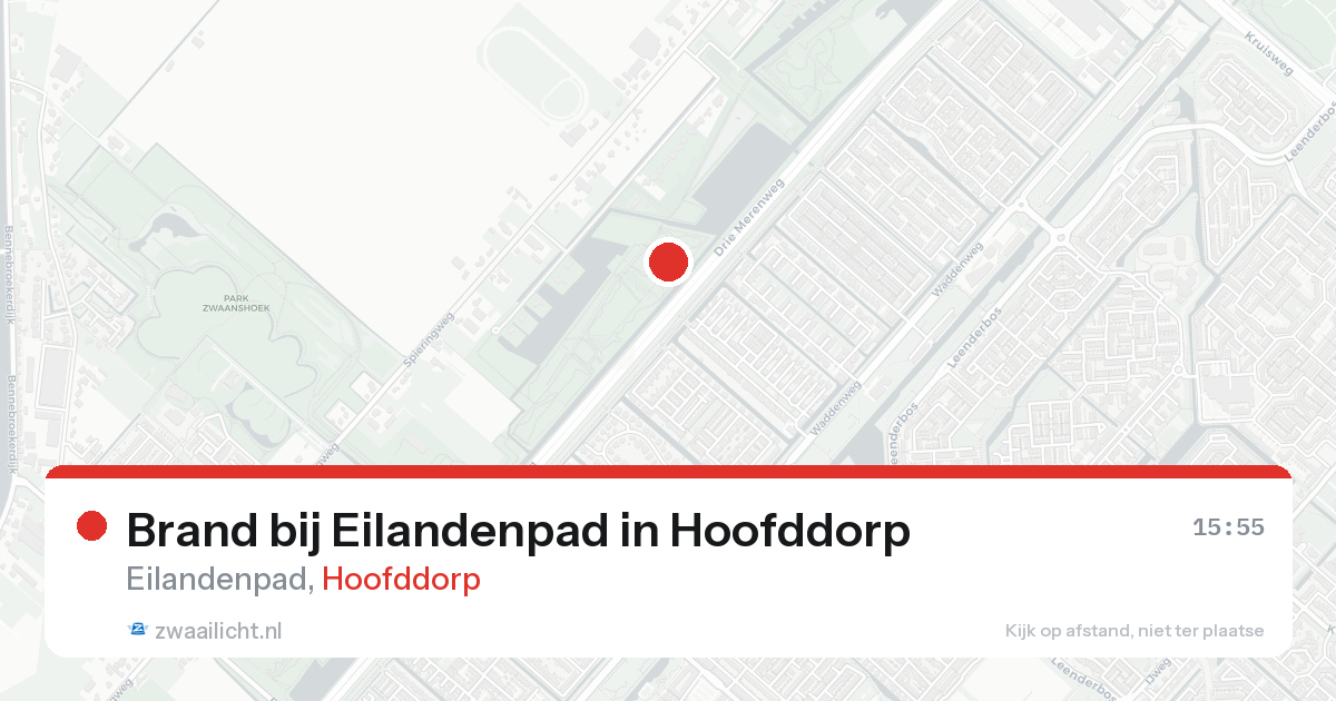 Brand bij Eilandenpad in Hoofddorp — 16 aug 2026