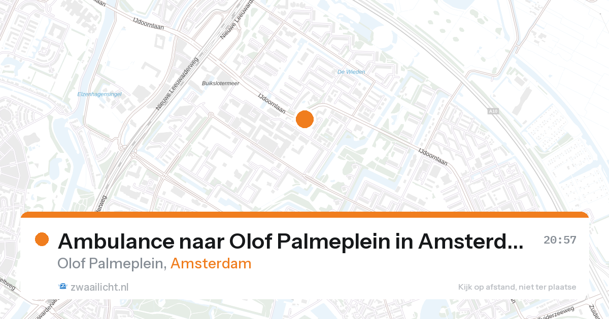 Ambulance naar Olof Palmeplein in Amsterdam — 26 aug 2026